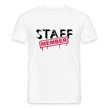 Staff Member Friends Team Staff Crew Logo - Men's T-Shirt - white - Front - AI Model Male 178 dark (178cm)