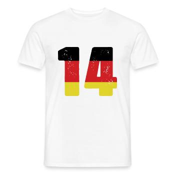 14 Zahl Trikot Deutschland - Männer T-Shirt - Weiß - Vorne - AI Model Male 178 dark (178cm)