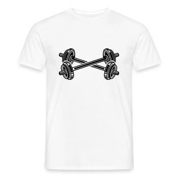 hanteln gewichte fitness - Männer T-Shirt - Weiß - Vorne - AI Model Male 178 dark (178cm)