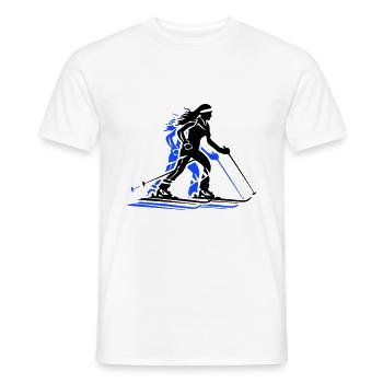 Ski Fahren Skiing Frau Symbol - Männer T-Shirt - Weiß - Vorne - AI Model Male 178 dark (178cm)