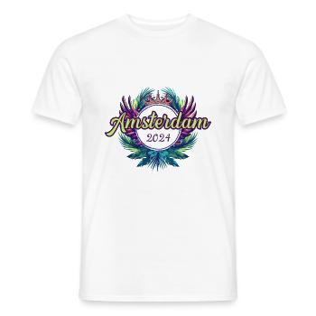 Amsterdam 2024 Bunt - Männer T-Shirt - Weiß - Vorne - AI Model Male 178 dark (178cm)