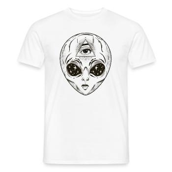 T-shirt Illuminati Alien - Œil tout voyant - T-shirt homme - blanc - Devant - AI Model Male 178 dark (178cm)