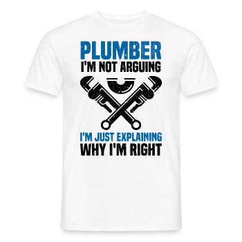 Plumber - Men's T-Shirt - white - Front - AI Model Male 178 dark (178cm)