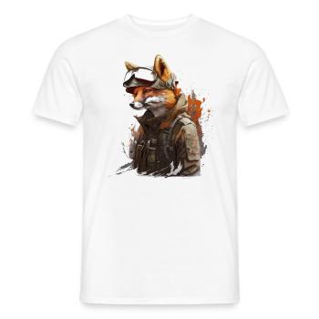 Fox - Soldier - Men's T-Shirt - white - Front - AI Model Male 178 dark (178cm)