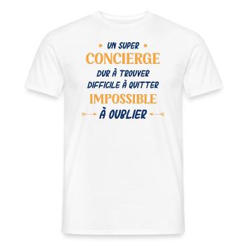 Un super concierge - T-shirt homme - blanc - Devant - AI Model Male 178 dark (178cm)