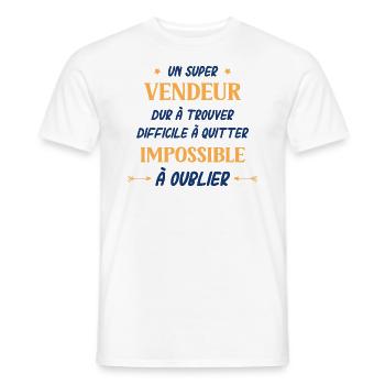 Un super vendeur - T-shirt homme - blanc - Devant - AI Model Male 178 dark (178cm)