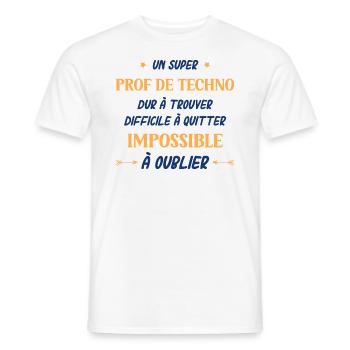 Un super prof de techno - T-shirt homme - blanc - Devant - AI Model Male 178 dark (178cm)
