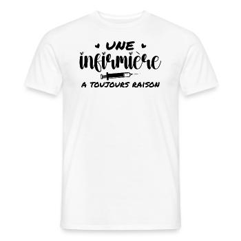 A nurse is always right - Men's T-Shirt - white - Front - AI Model Male 178 dark (178cm)
