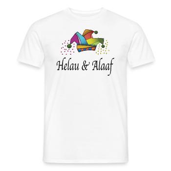 colorful jester's head, carnival costume - Men's T-Shirt - white - Front - AI Model Male 178 dark (178cm)
