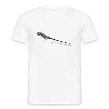 stay calm,echse,reptil,leguan - Männer T-Shirt - Weiß - Vorne - AI Model Male 178 dark (178cm)