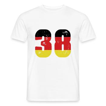 38 Numéro Jersey Allemagne - T-shirt homme - blanc - Devant - AI Model Male 178 dark (178cm)