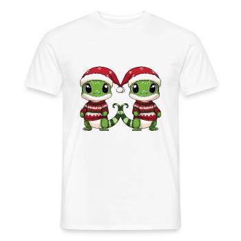 L’équipe de Noël Lizard - T-shirt homme - blanc - Devant - AI Model Male 178 dark (178cm)