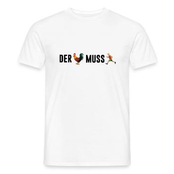 Le coq doit courir - T-shirt homme - blanc - Devant - AI Model Male 178 dark (178cm)