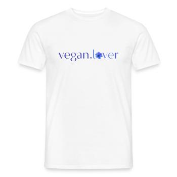 Vegan lover blue flower - T-shirt homme - blanc - Devant - AI Model Male 178 dark (178cm)
