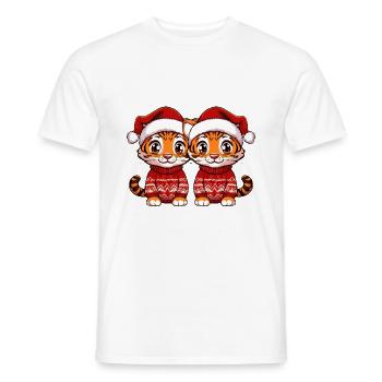 L’équipe de Noël des Tigres - T-shirt homme - blanc - Devant - AI Model Male 178 dark (178cm)