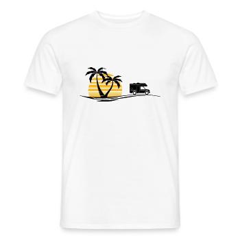 CAMPER BUS VAN Voyage Palmiers Sud - T-shirt homme - blanc - Devant - AI Model Male 178 dark (178cm)
