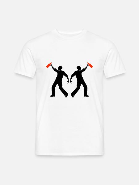 Beer Drinking Silhouette - Men's T-Shirt - white