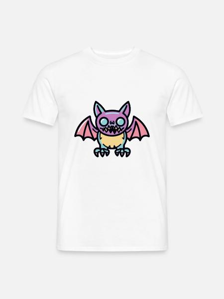 Fledermaus Halloween Comic Lustig - Männer T-Shirt - Weiß