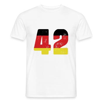 42 Numéro Jersey Allemagne - T-shirt homme - blanc - Devant - AI Model Male 178 dark (178cm)