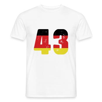 43 Numéro Jersey Allemagne - T-shirt homme - blanc - Devant - AI Model Male 178 dark (178cm)