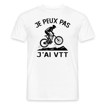 Je Peux Pas J'ai VTT - T-shirt homme - blanc - Devant - AI Model Male 178 dark (178cm)