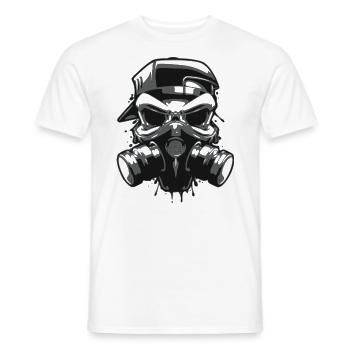 Gas Mask Skull - Men's T-Shirt - white - Front - AI Model Male 178 dark (178cm)