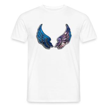 Conception d'ailes de galaxie - T-shirt homme - blanc - Devant - AI Model Male 178 dark (178cm)