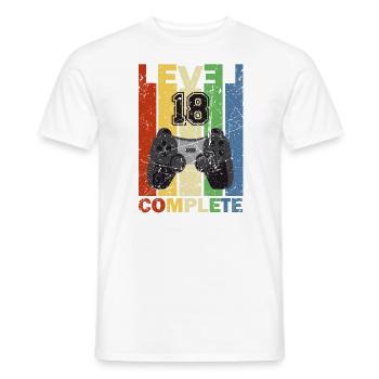 Level 18 Complete 18th birthday 18 years old 2003 - Men's T-Shirt - white - Front - AI Model Male 178 dark (178cm)
