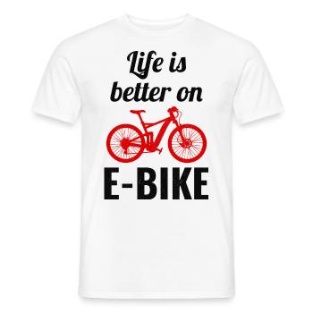 E-Bike Electric-Bike E-Cycliste Cycliste Cycliste Rider - T-shirt homme - blanc - Devant - AI Model Male 178 dark (178cm)