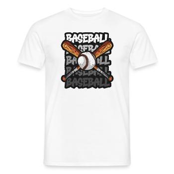 Baseball present home run baseball player athlete - Men's T-Shirt - white - Front - AI Model Male 178 dark (178cm)