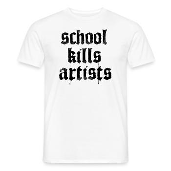 School Kills Artists Statement - Men's T-Shirt - white - Front - AI Model Male 178 dark (178cm)