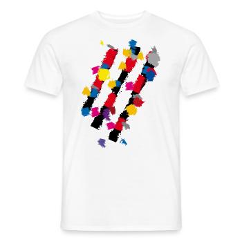 Abstract - Art Stripe Decoration - Men's T-Shirt - white - Front - AI Model Male 178 dark (178cm)
