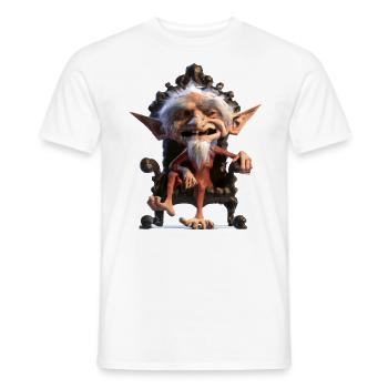 Gnome Sur Son Trône - T-shirt homme - blanc - Devant - AI Model Male 178 dark (178cm)