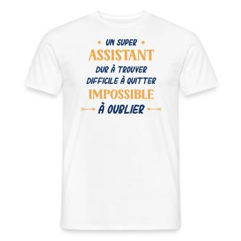 Un super assistant dur a trouver difficile a quitt - T-shirt homme - blanc - Devant - AI Model Male 178 dark (178cm)
