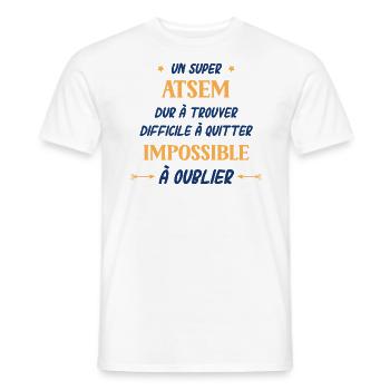 Un super atsem dur a trouver - T-shirt homme - blanc - Devant - AI Model Male 178 dark (178cm)