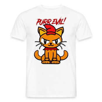 Purr evil - Men's T-Shirt - white - Front - AI Model Male 178 dark (178cm)
