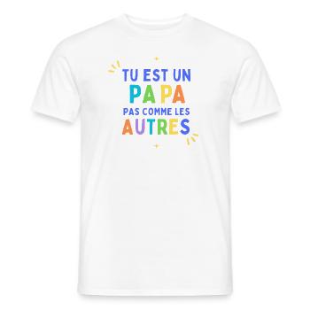 Tu est un papa pas comme les autres - T-shirt homme - blanc - Devant - AI Model Male 178 dark (178cm)