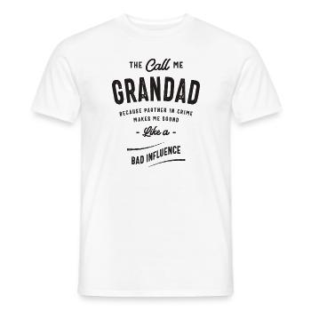Grandad - A Fatherly Partner in Crime - Men's T-Shirt - white - Front - AI Model Male 178 dark (178cm)