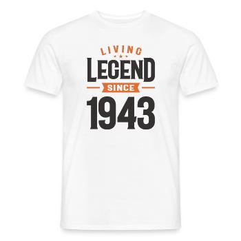 Living Legend Since 1943 - 80 Years Awesome! - Men's T-Shirt - white - Front - AI Model Male 178 dark (178cm)