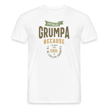 Grumpa - Way Too Cool for Grandpa - Men's T-Shirt - white - Front - AI Model Male 178 dark (178cm)