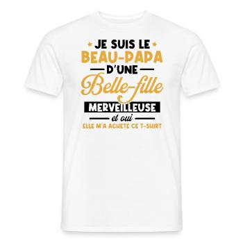 Beau-papa d'une belle-fille merveilleuse - T-shirt homme - blanc - Devant - AI Model Male 178 dark (178cm)