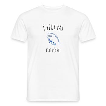 J'Peux Pas J'ai Pêche - Évasion et Détente - T-shirt homme - blanc - Devant - AI Model Male 178 dark (178cm)