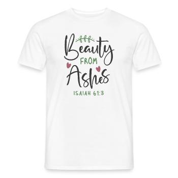 Radiant Redemption - Isaiah 61:3 Christian Design - Men's T-Shirt - white - Front - AI Model Male 178 dark (178cm)