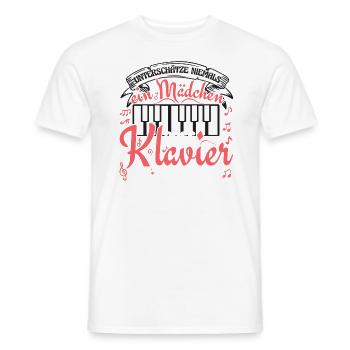 Klavier Mädchen Pianistin Klavierspielerin - Männer T-Shirt - Weiß - Vorne - AI Model Male 178 dark (178cm)