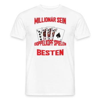 Doppelkopf Doppelkopfspieler Millionär - Männer T-Shirt - Weiß - Vorne - AI Model Male 178 dark (178cm)