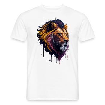 Colorful Lion Face - Men's T-Shirt - white - Front - AI Model Male 178 dark (178cm)