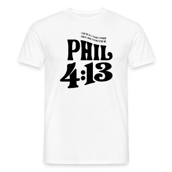 All Things Possible - Philippians 4:13 Christian - Men's T-Shirt - white - Front - AI Model Male 178 dark (178cm)