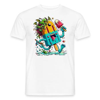 Ice Scream and Monsters - Men's T-Shirt - white - Front - AI Model Male 178 dark (178cm)