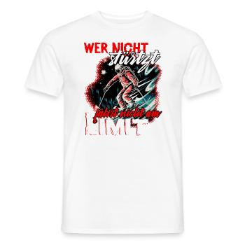 Ski Skifahren Wer nicht stürzt fährt - Männer T-Shirt - Weiß - Vorne - AI Model Male 178 dark (178cm)