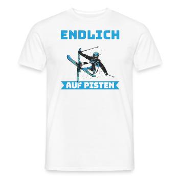 Skifahren Skifahrer Endlich wieder auf Pisten - Männer T-Shirt - Weiß - Vorne - AI Model Male 178 dark (178cm)